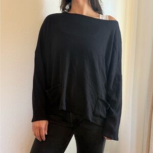 Women's Off-the-Shoulder Black Sweater